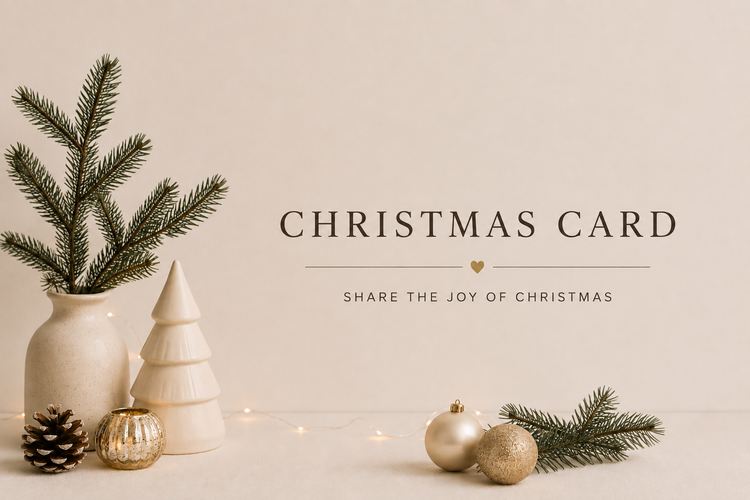 My Favourite Gift Will Always Be You personalised Christmas card — white square card with script typography, shown with white envelope and festive Christmas styling