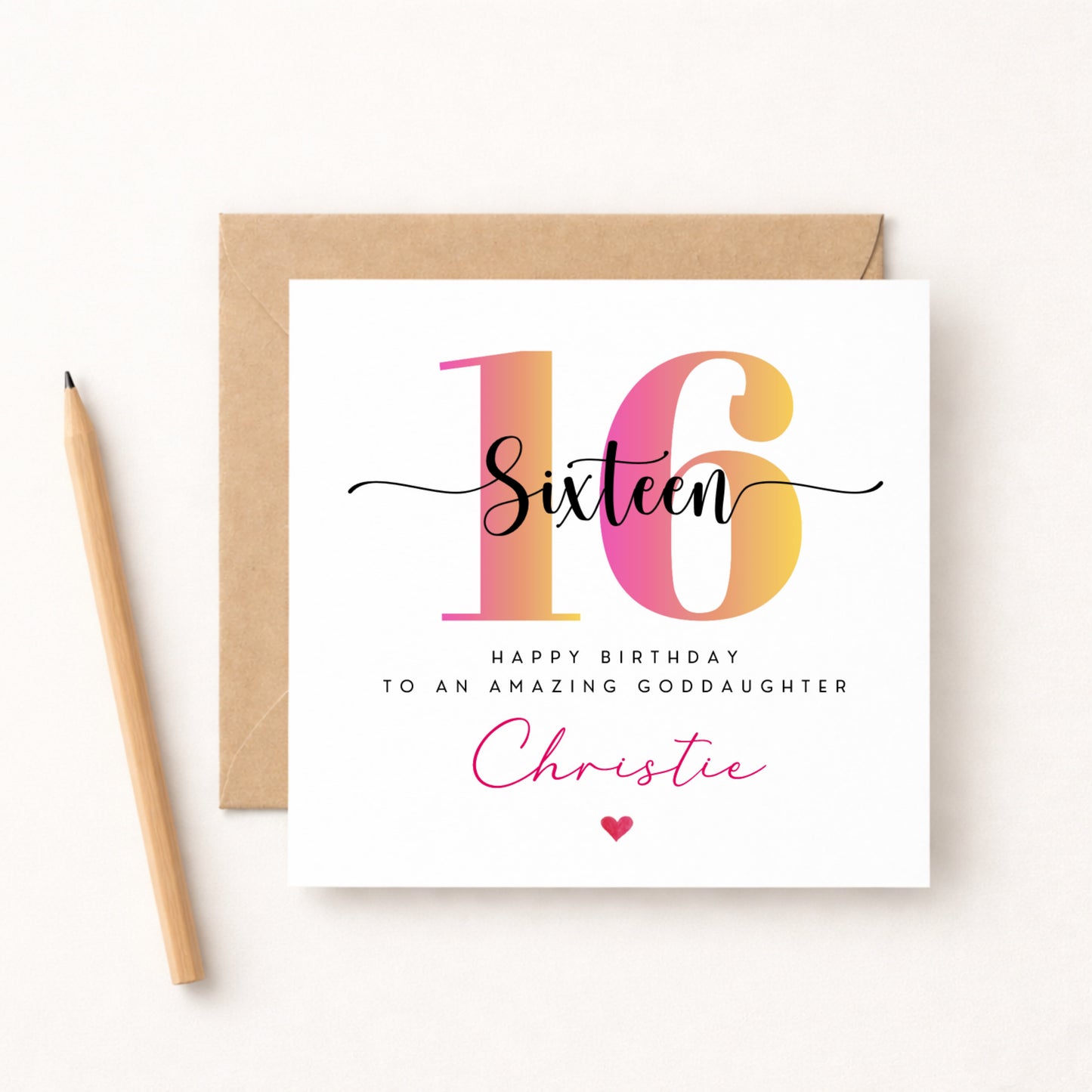 16th Birthday Card - Personalised