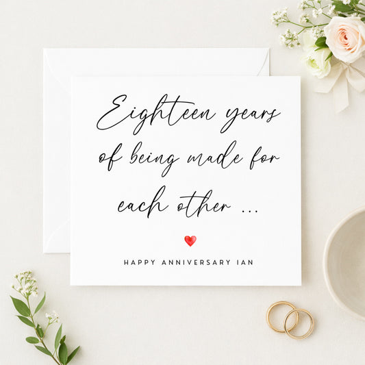 18 Years Together – Personalised Anniversary Card