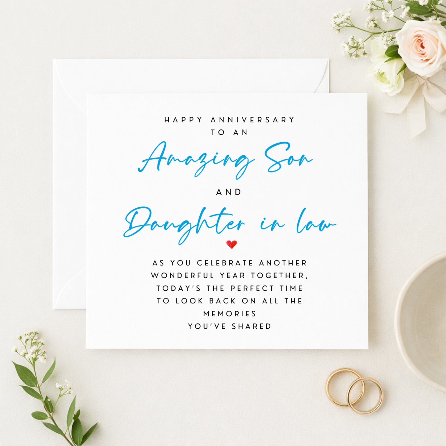 Happy Anniversary Son & Daughter in Law Card