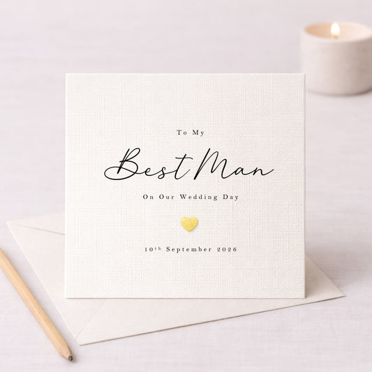 To My Best Man On Our Wedding Day – Personalised Card