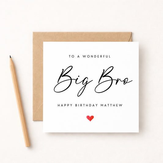 Big Bro Birthday Card – Personalised with Name