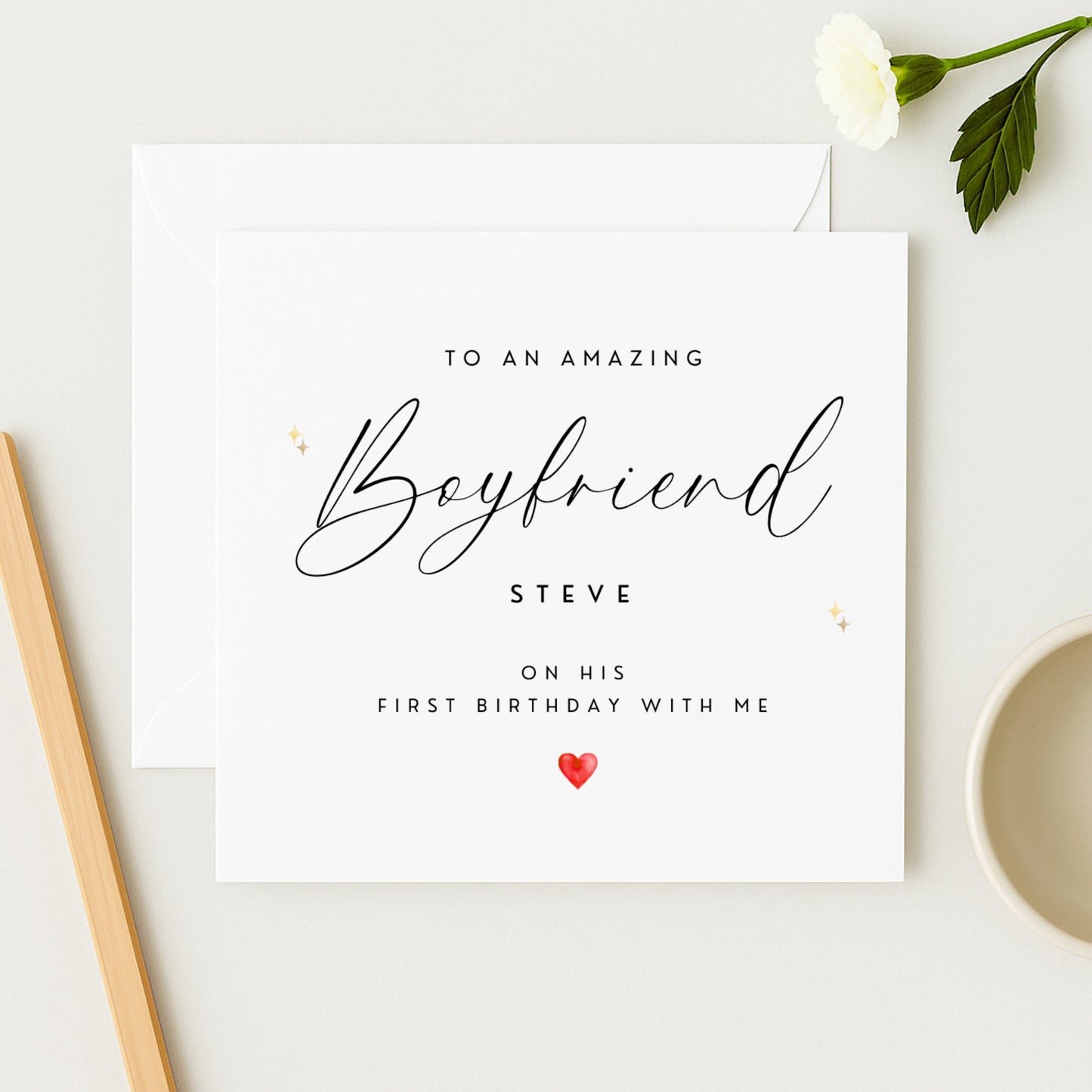 Personalised Boyfriend First Birthday Card | First Birthday With Me
