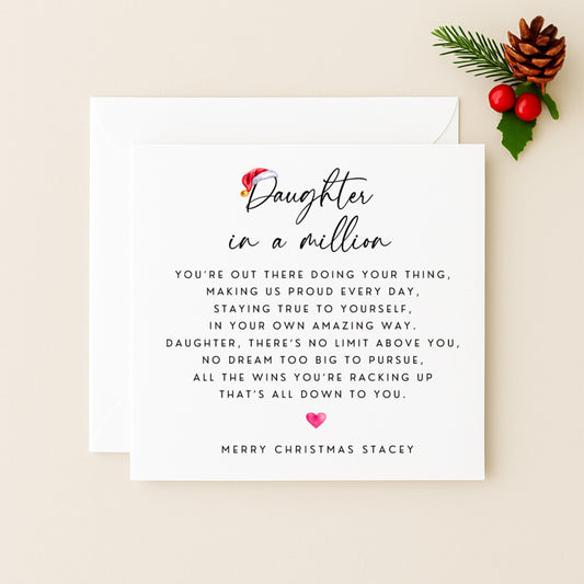 Daughter in a Million – Personalised Christmas Card