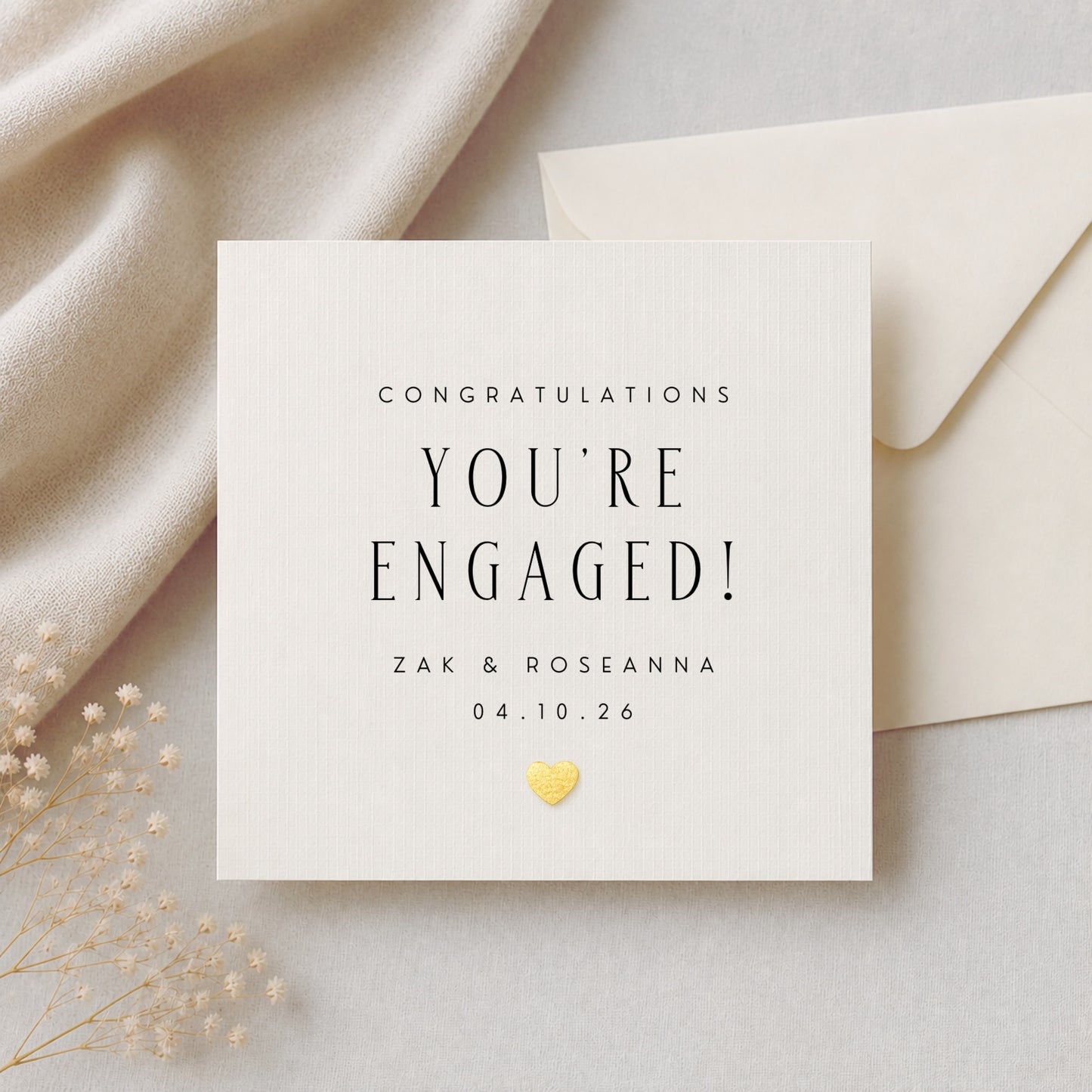 Congratulations You're Engaged Card — Personalised with Names & Date