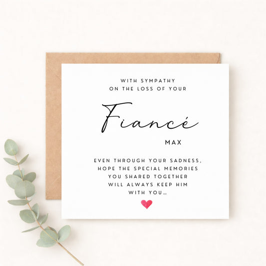 Fiancé Sympathy Card | Personalised Bereavement Card