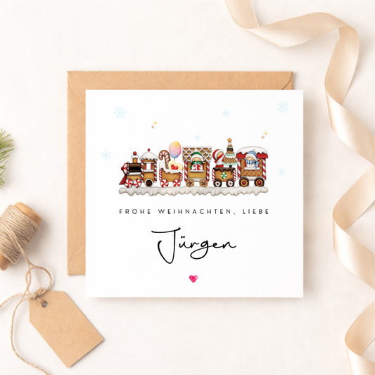 Frohe Weihnachten Personalised Christmas Card | German Christmas Card
