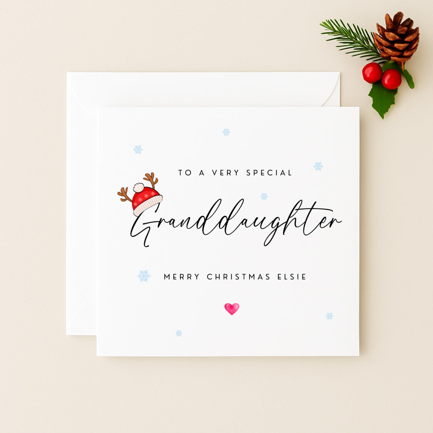 To A Very Special Granddaughter – Personalised Christmas Card