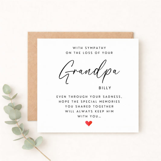 Grandpa Sympathy Card | Personalised Bereavement Card