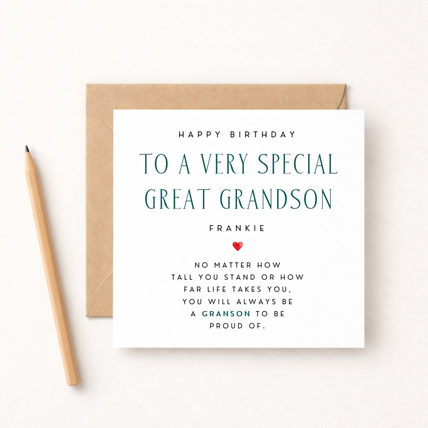 Happy Birthday To A Very Special Great Grandson Card