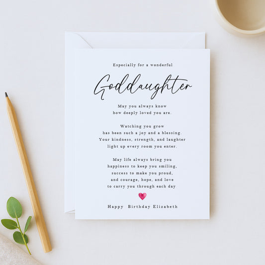 Goddaughter Birthday Card – Personalised