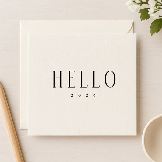 Hello 2027— New Year Card with Optional Inside Message