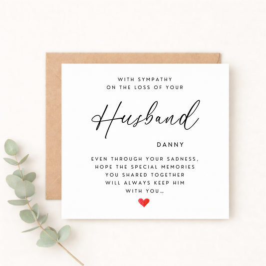 Husband Sympathy Card | Personalised Bereavement Card