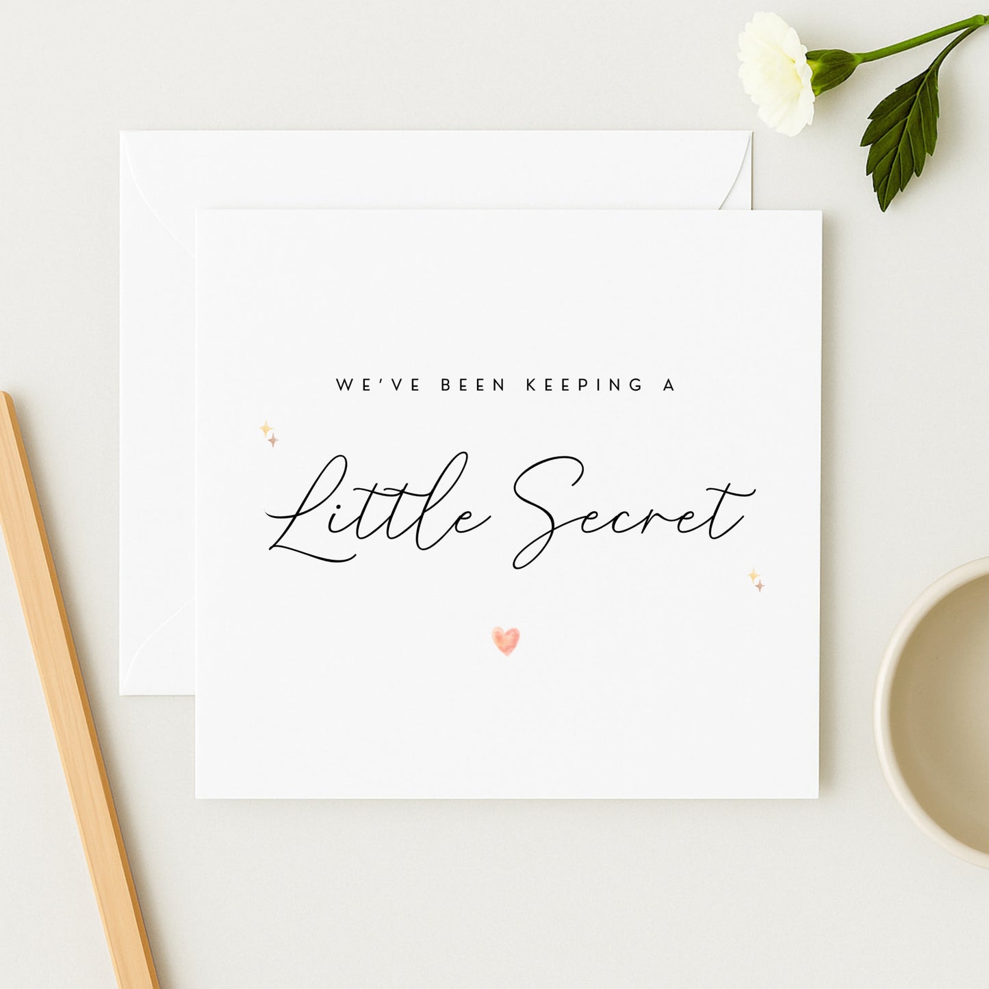 Little Secret Pregnancy Announcement Card