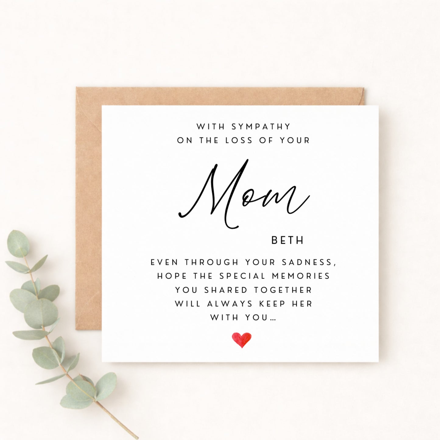 Mom Sympathy Card | Personalised Bereavement Card