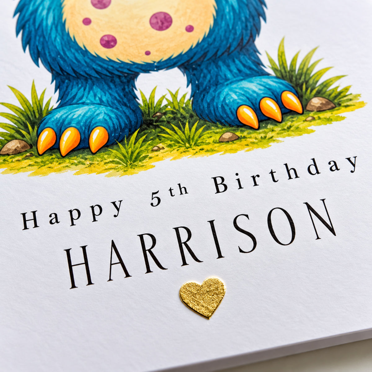Personalised Monster Birthday Card with Photo Window — Add Your Own Photo & Name