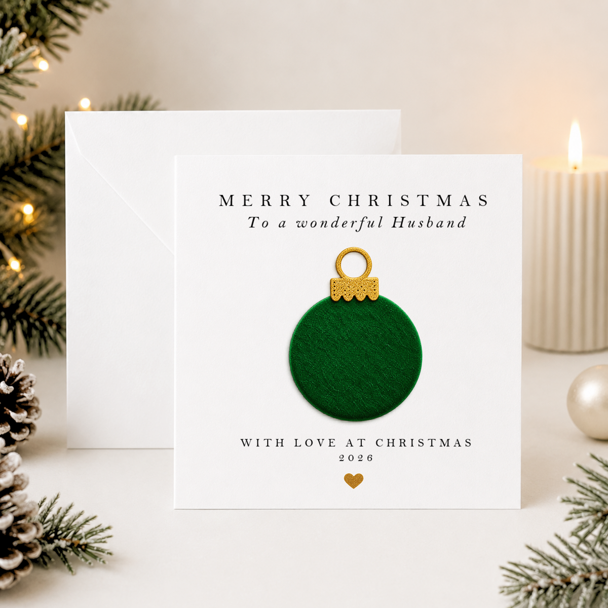 Personalised Husband Christmas Card — Velvet Bauble