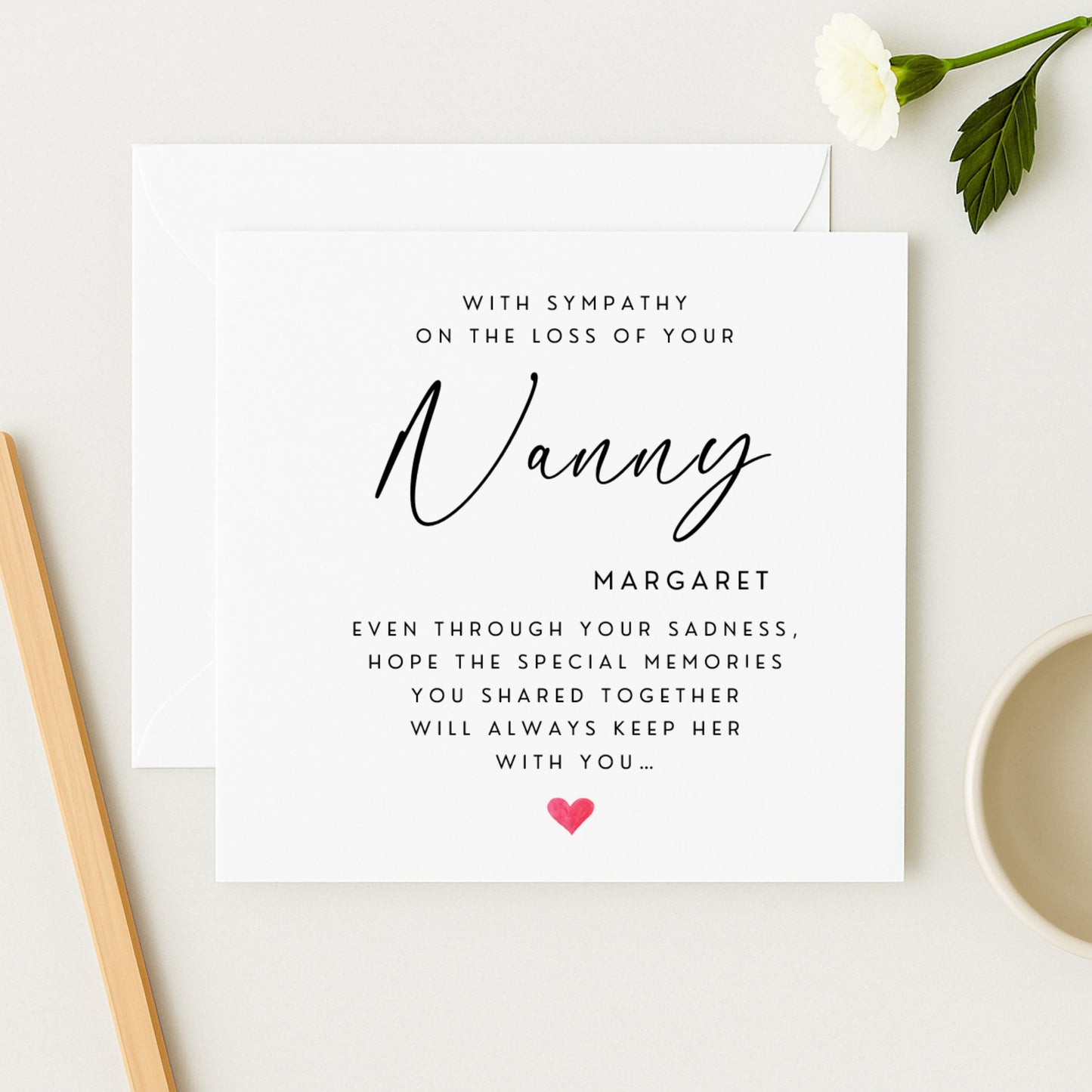 Nanny Sympathy Card | Personalised Bereavement Card