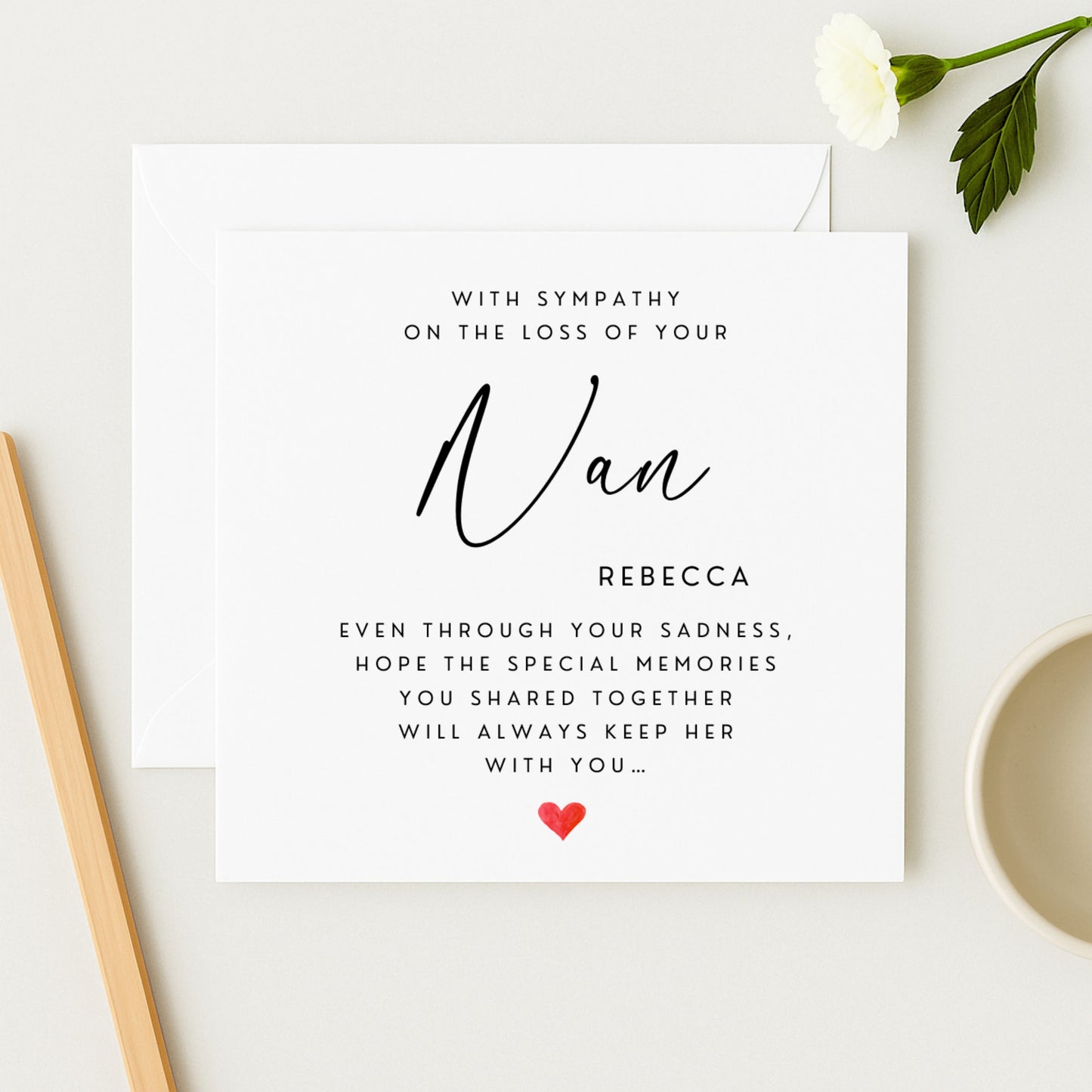 Nan Sympathy Card | Personalised Bereavement Card