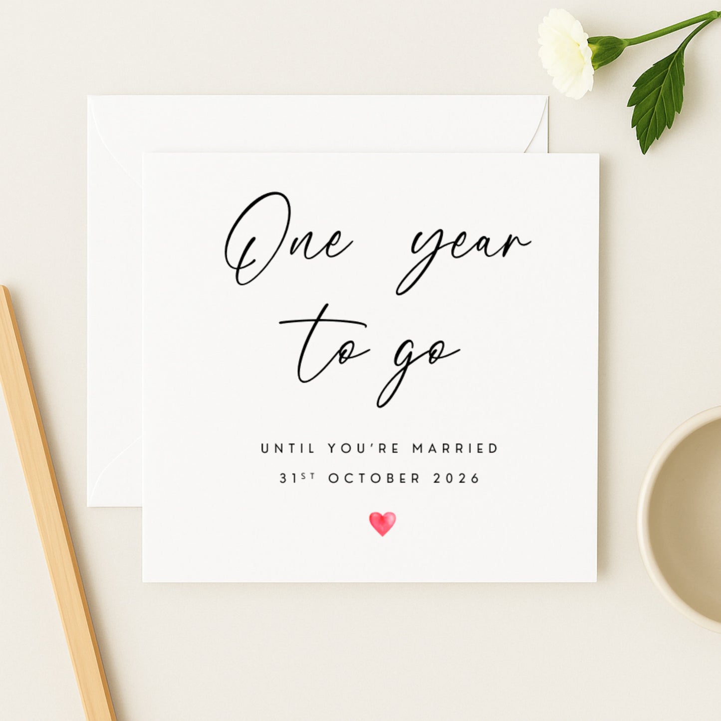 Personalised Wedding Countdown Card — One Year To Go
