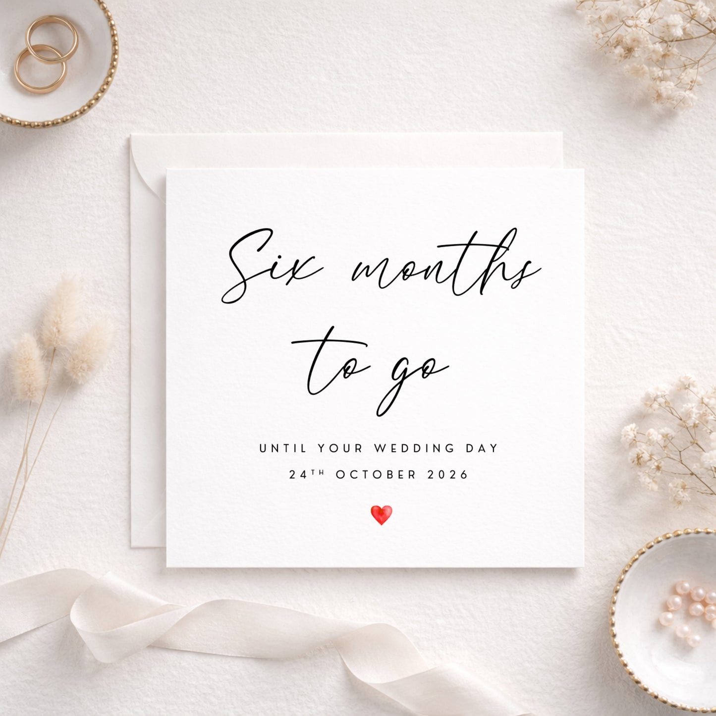Six Months to Go – Personalised Wedding Countdown Card