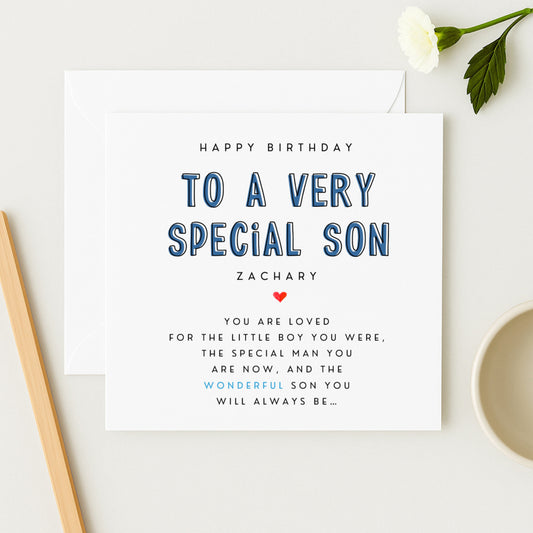 Personalised Birthday Card for Son | Bold Typography