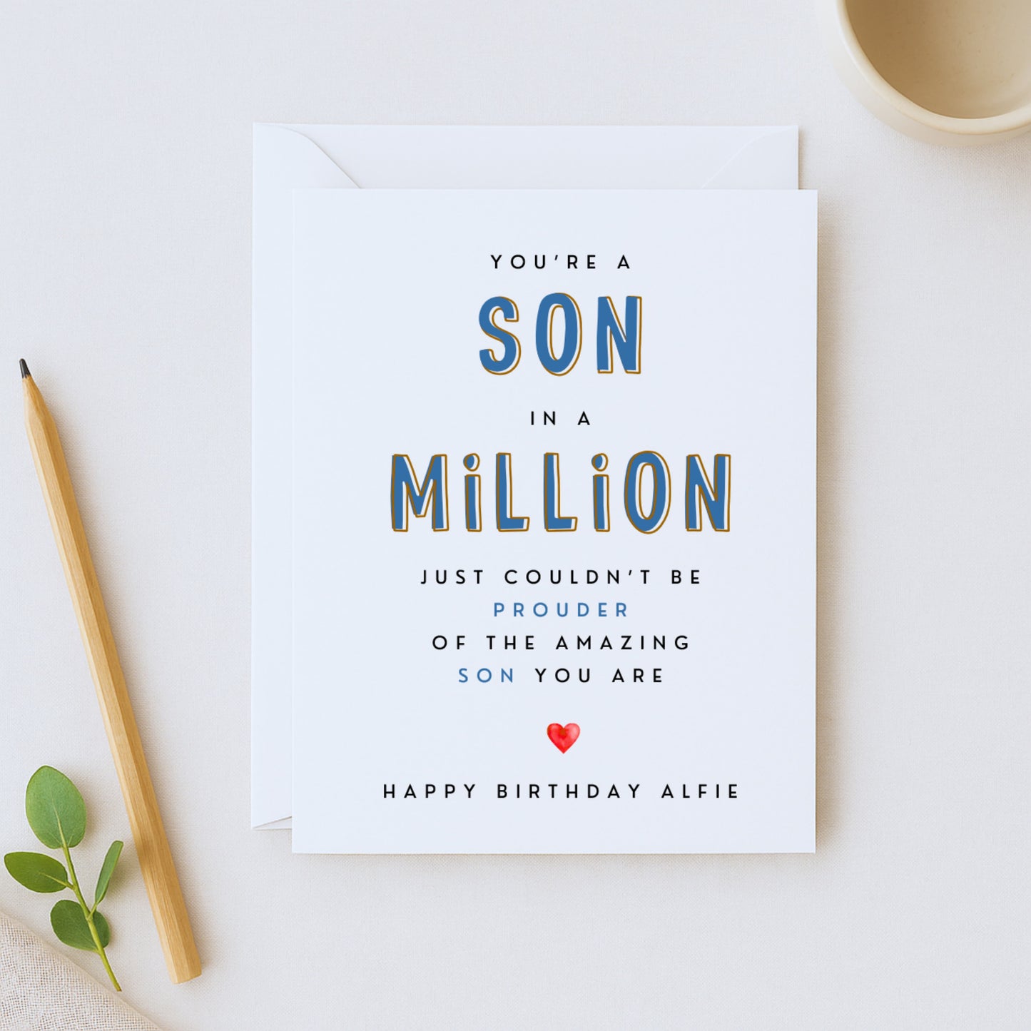Son in a Million Personalised Birthday Card