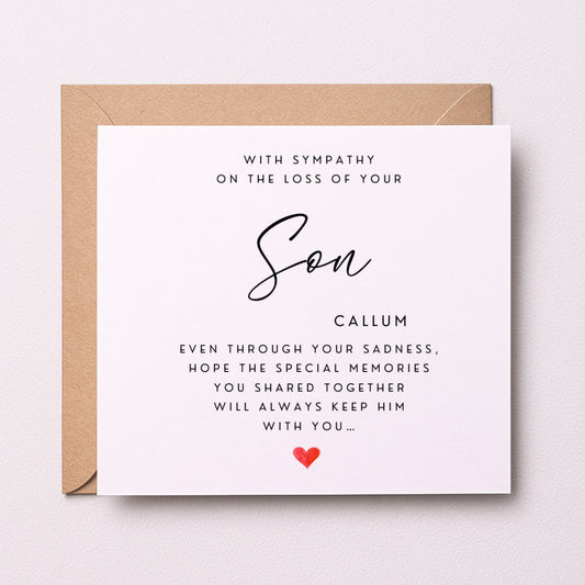 Son Sympathy Card | Personalised Bereavement Card