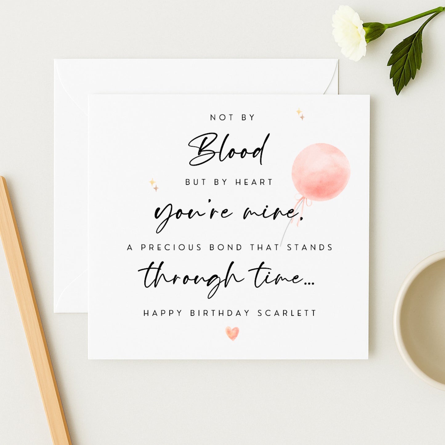 Personalised Stepdaughter Birthday Card | Not By Blood But By Heart