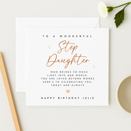 Step Daughter Birthday Card – Personalised with Name