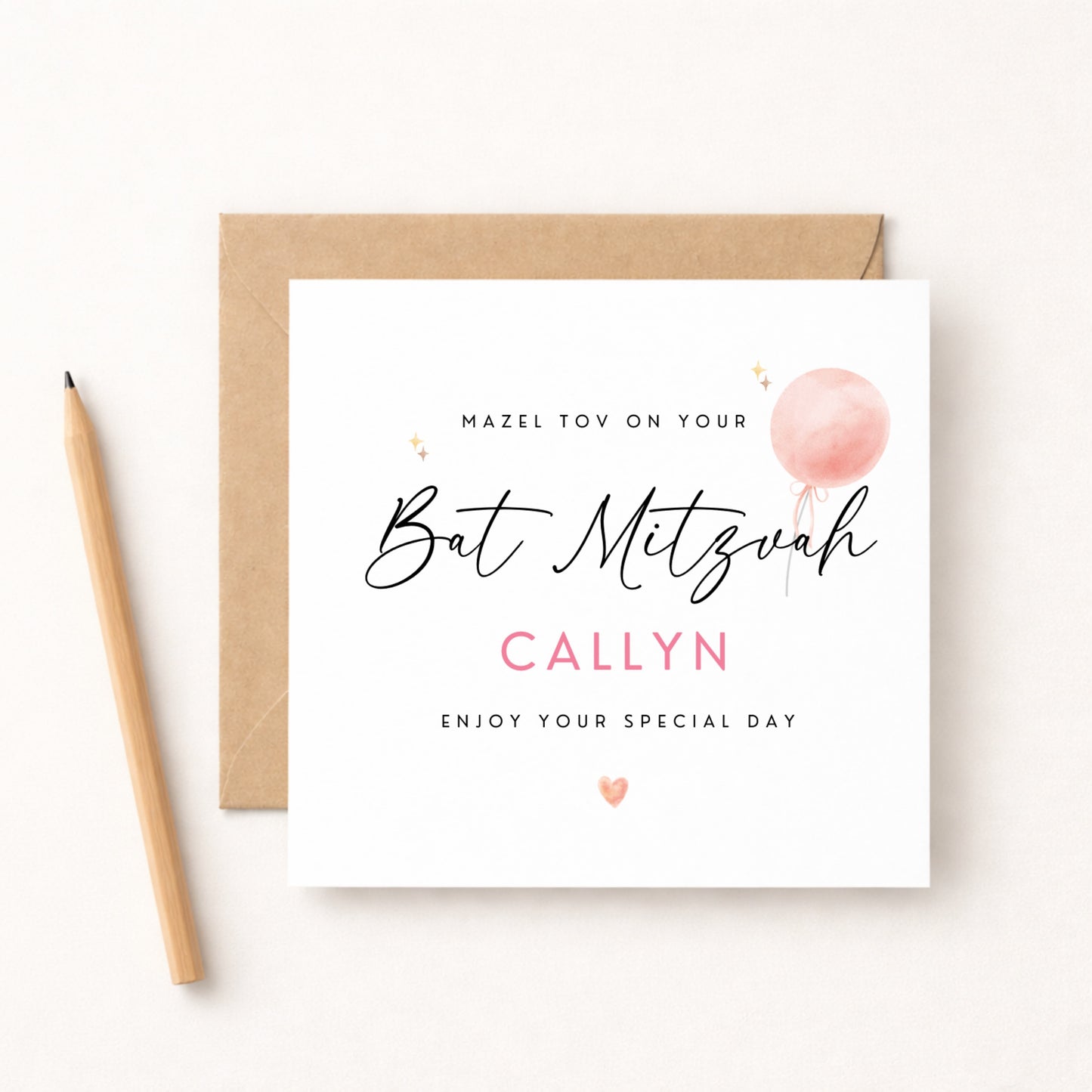 Personalised Bat Mitzvah Card