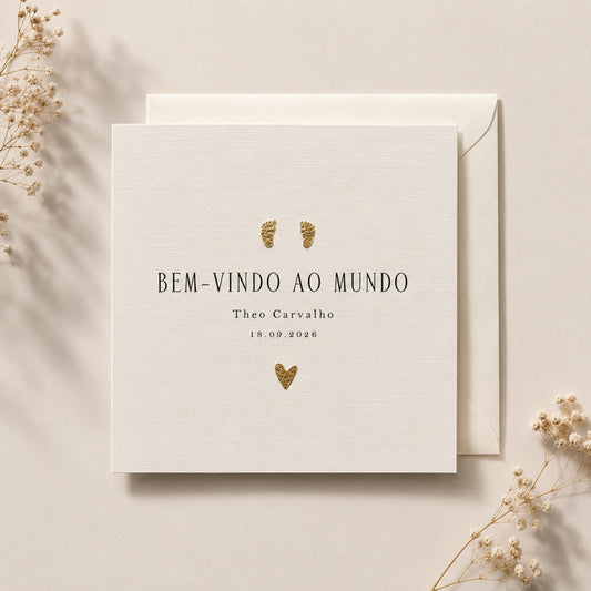 Bem-Vindo ao Mundo | Portuguese New Baby Card