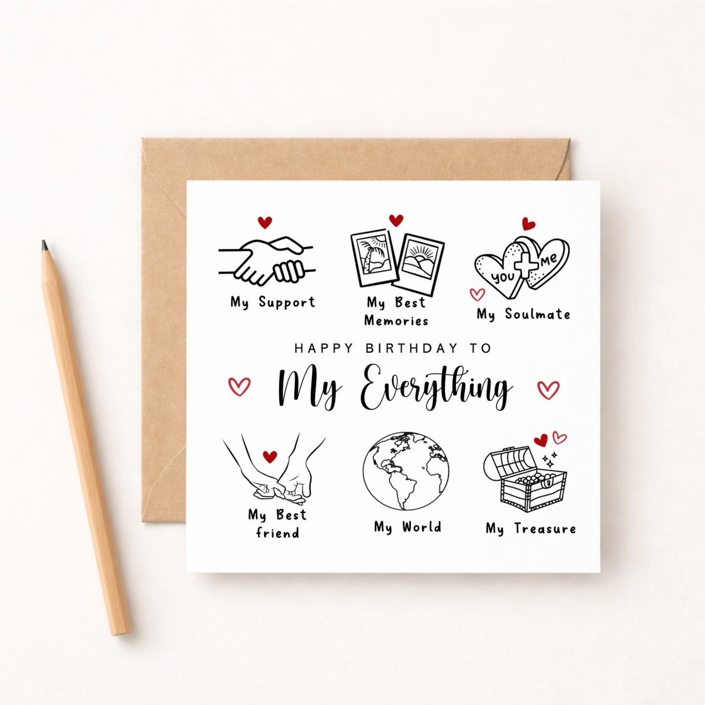 Happy Birthday My Everything Card | Romantic Love Card for Partner