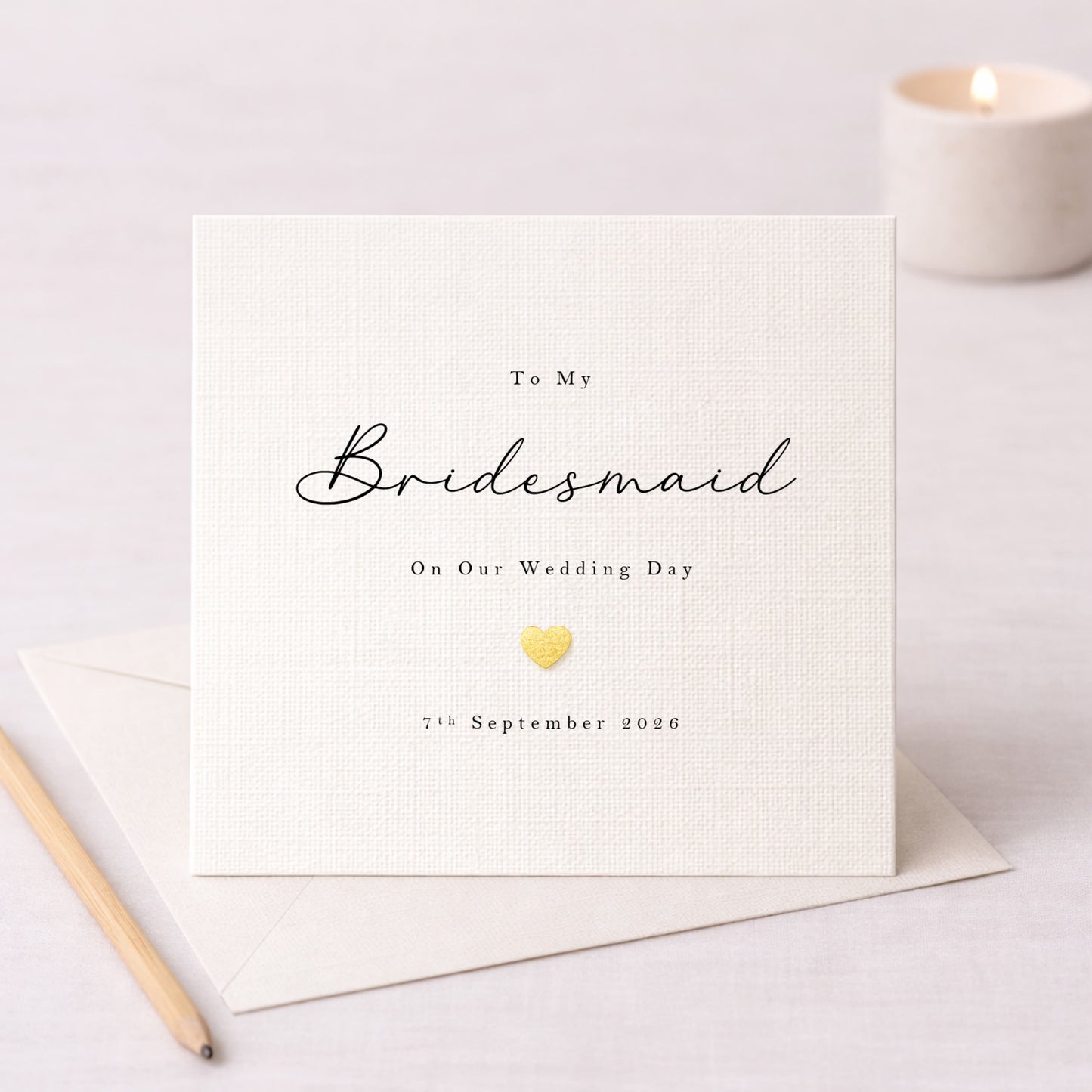 To My Bridesmaid On Our Wedding Day – Personalised Card