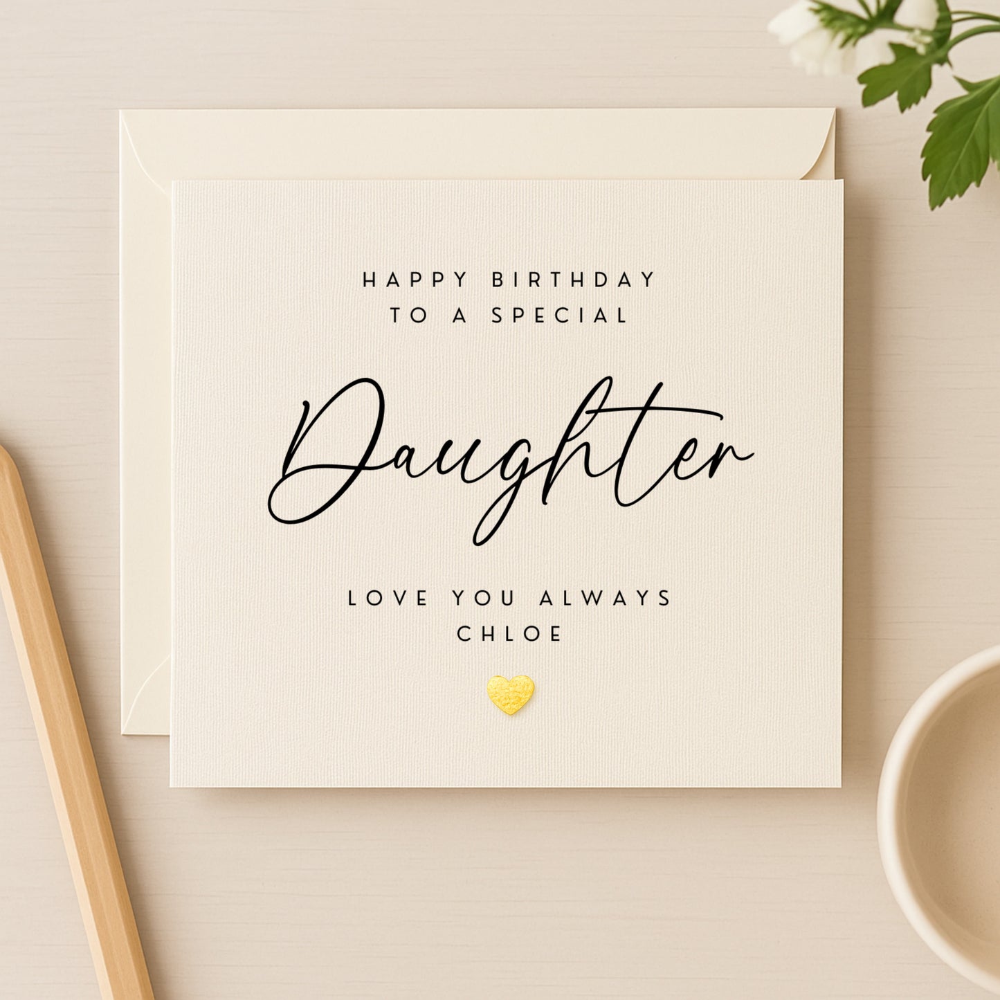 Happy Birthday To A Special Daughter Card — Personalised with Name