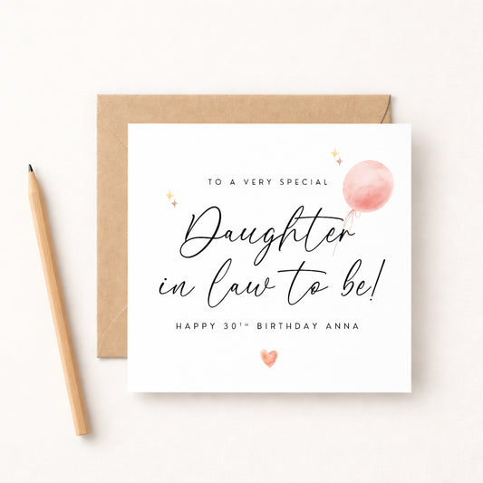 Daughter in Law to Be Birthday Card | Personalised