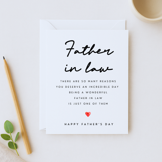 Father in Law Father's Day Card