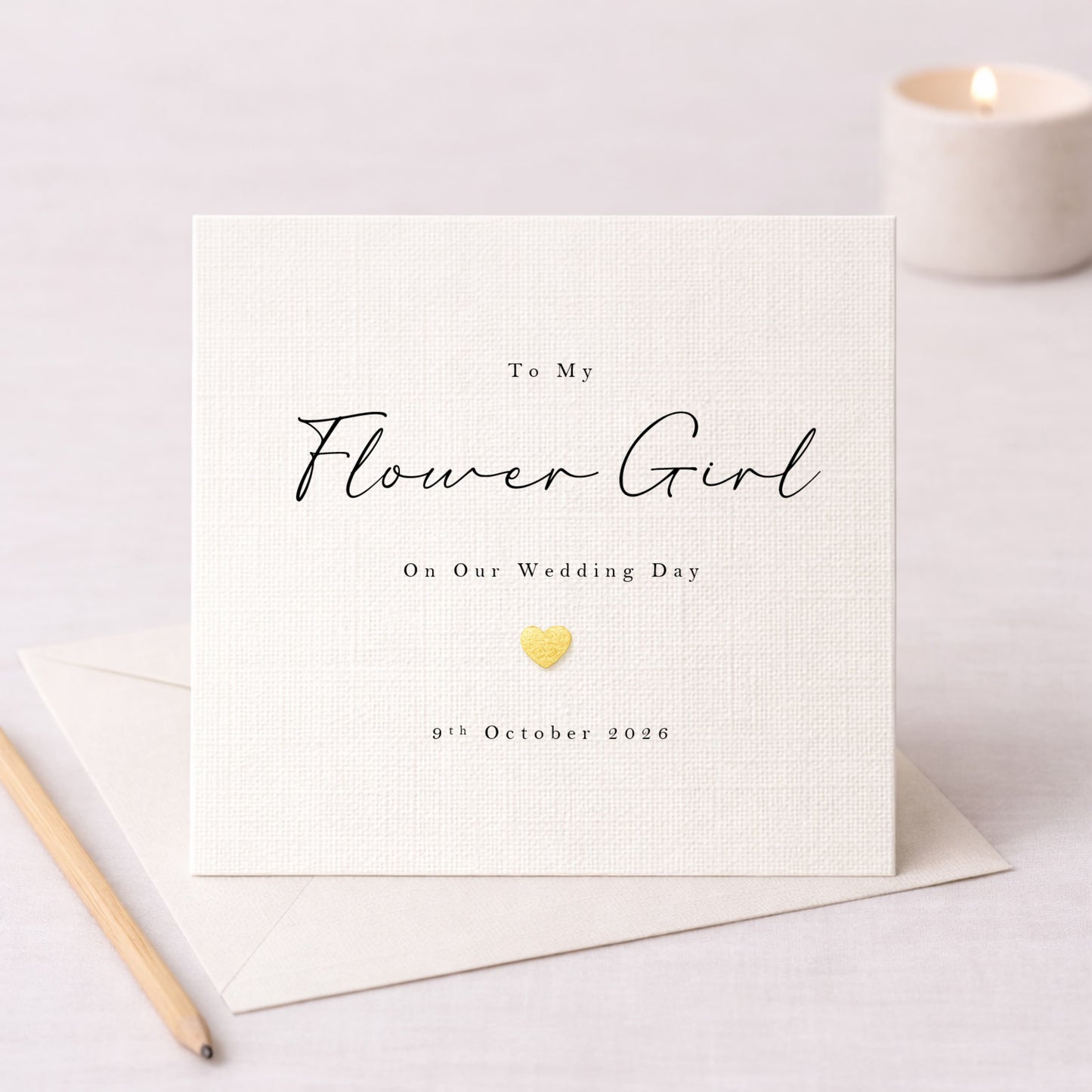 To My Flower Girl On Our Wedding Day – Personalised Card