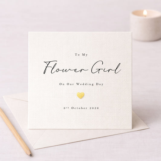 To My Flower Girl On Our Wedding Day – Personalised Card