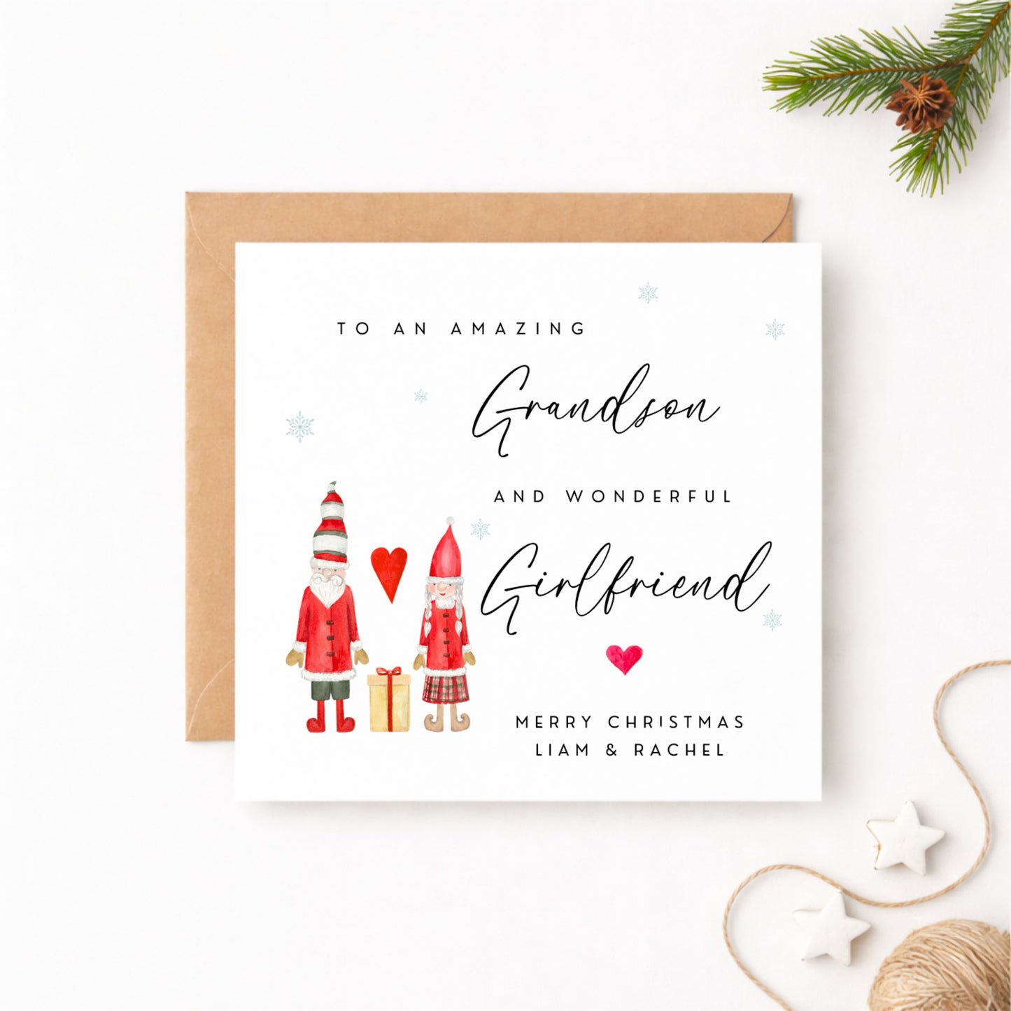 Grandson & Girlfriend Christmas Card