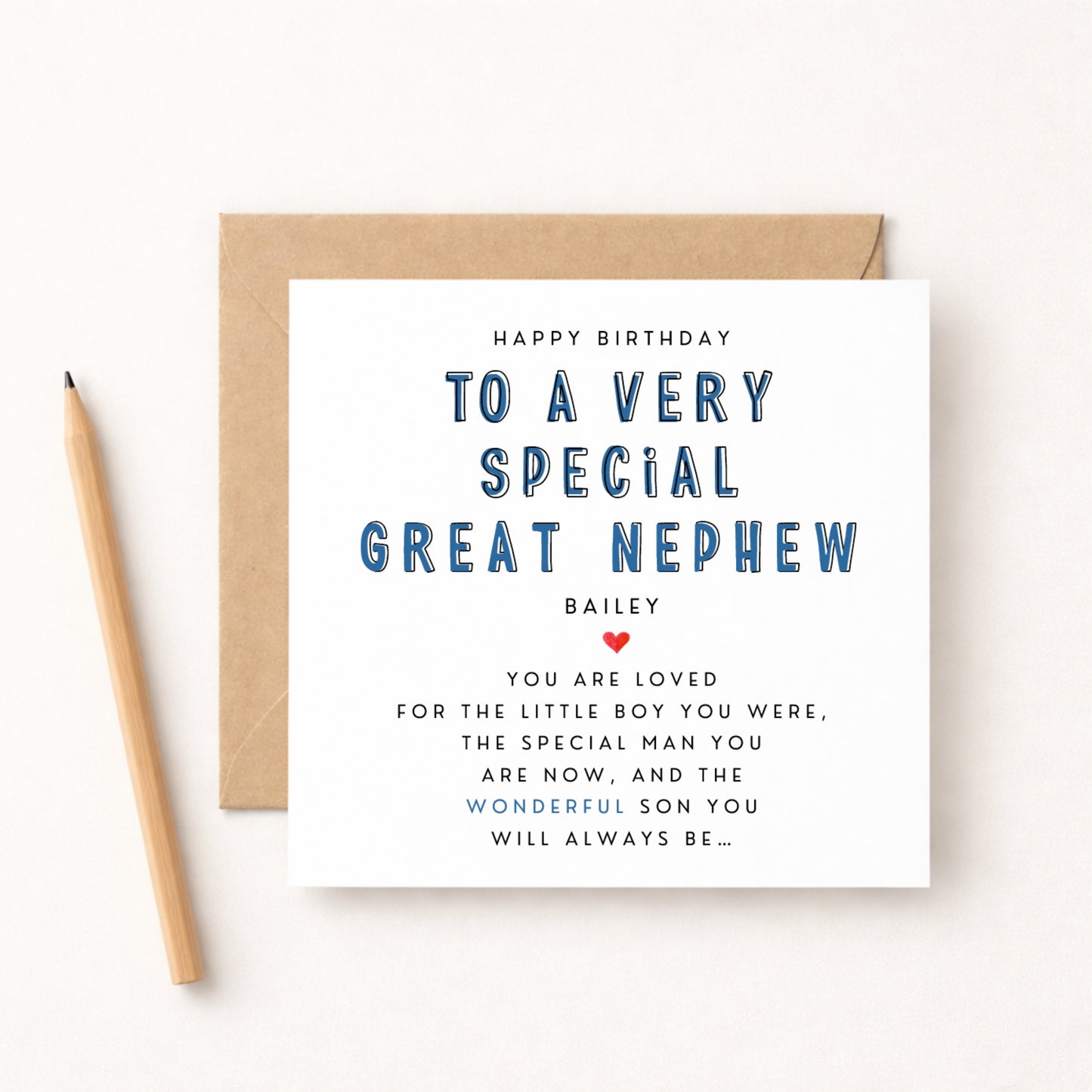 Happy Birthday Great Nephew Card — Personalised