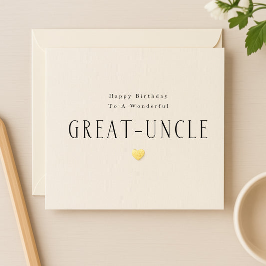 Happy Birthday Great-Uncle Card | Metallic Heart | WW2029