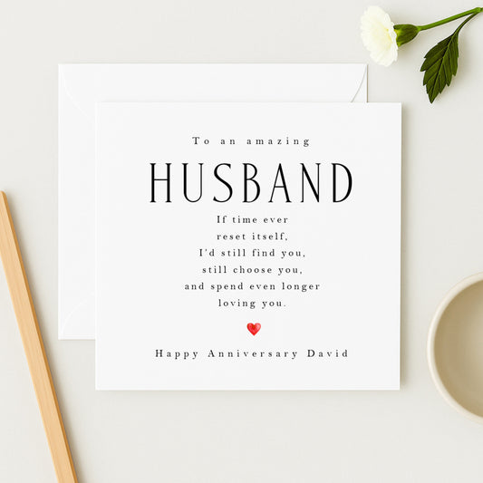 Anniversary Card for Husband | Personalised Husband Anniversary Card