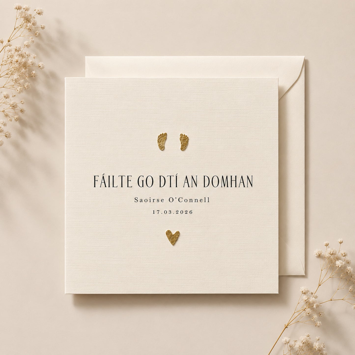 Fáilte Go Dtí An Domhan | Irish New Baby Card