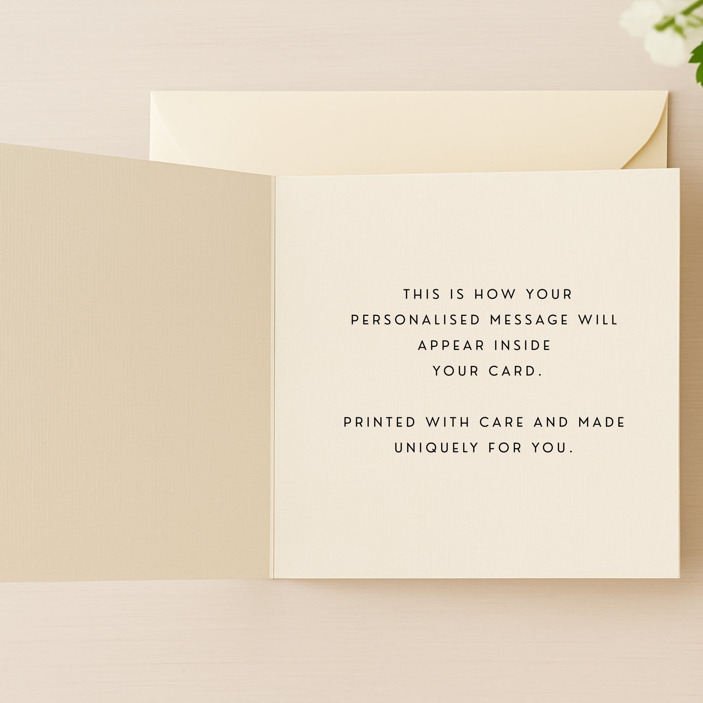Thank You Card with Hand-Applied Metallic Leaf Heart