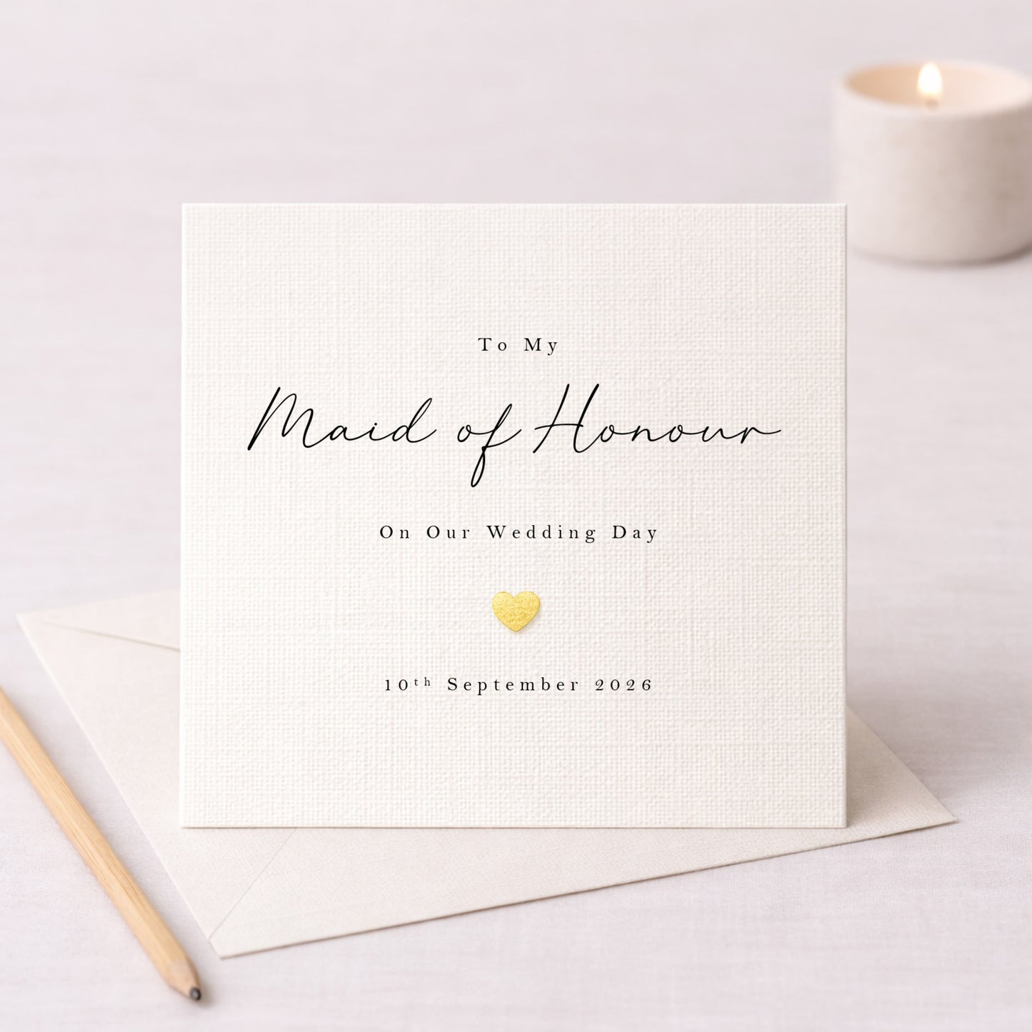 To My Maid of Honour On Our Wedding Day – Personalised Card