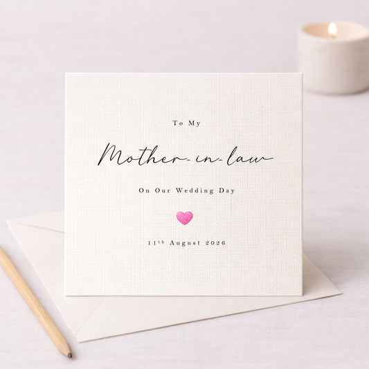 To My Mother-in-Law On Our Wedding Day – Personalised Card