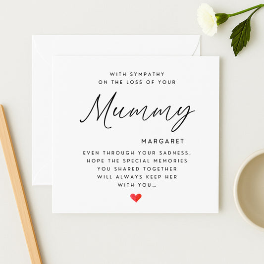 Mummy Sympathy Card | Personalised Bereavement Card