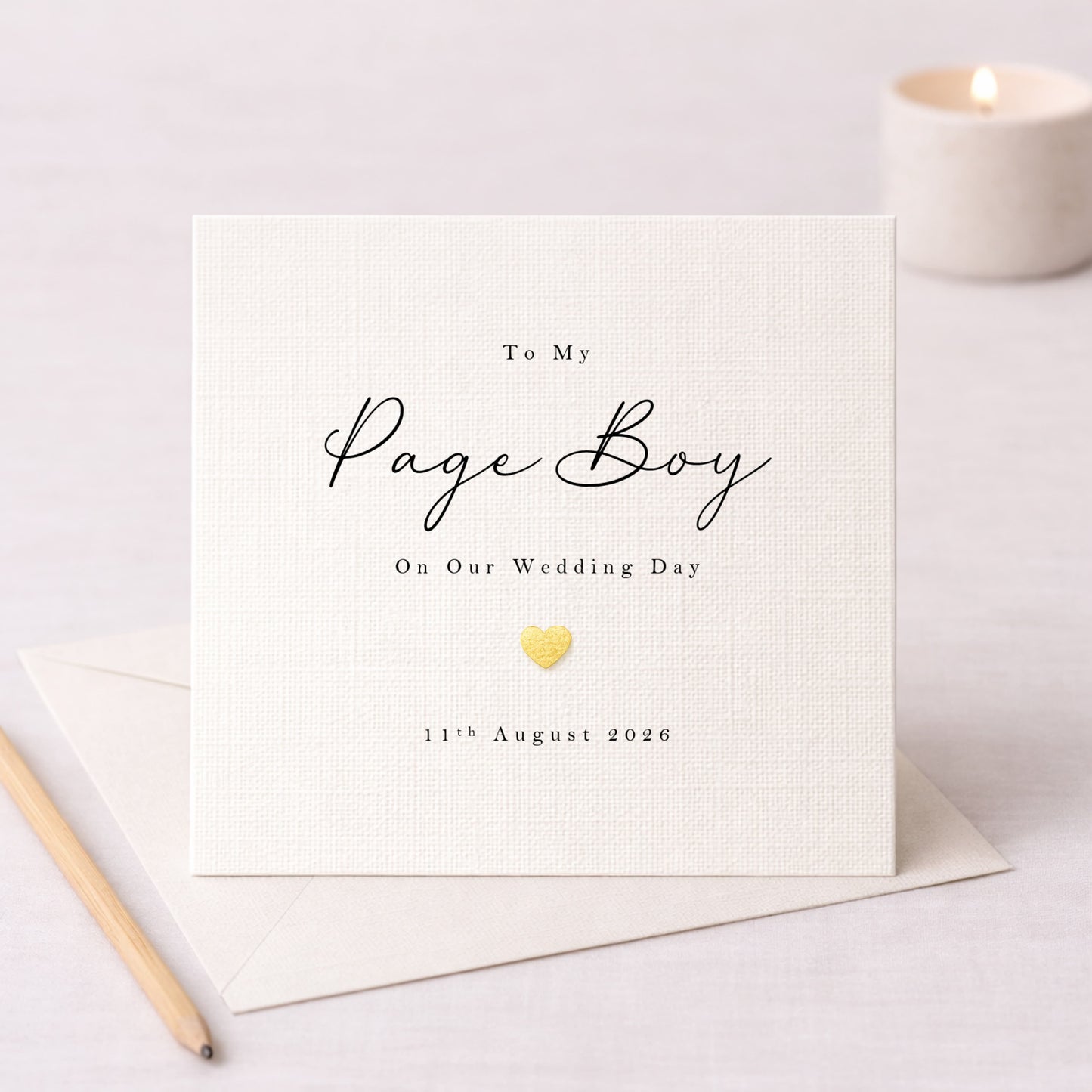 To My Page Boy On Our Wedding Day – Personalised Card
