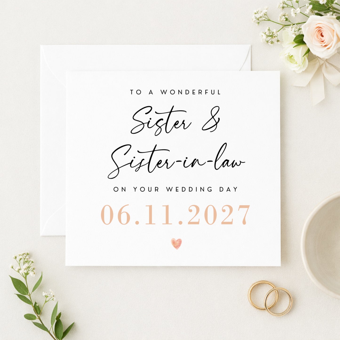 Sister & Sister-in-Law Wedding Day Card